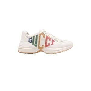 Gucci, leather Rython sneakers with colorful logo size 42 fits 11 US